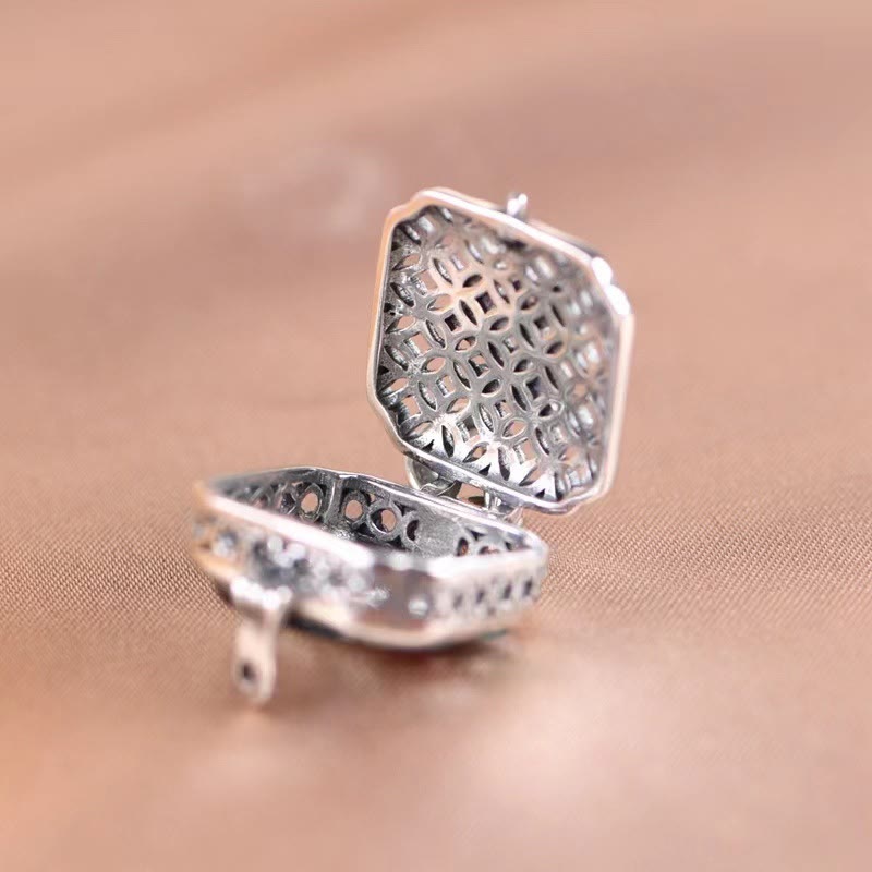 Buddha Stones Koi Fish Lotus Copper Coins Luck Ghau Prayer Box Necklace Pendant - image 3