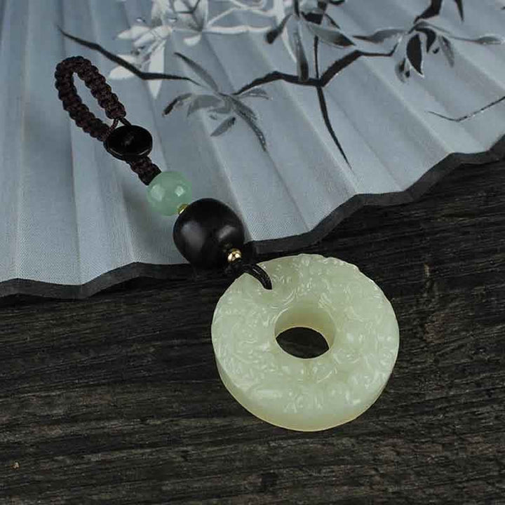 Buddha Stones PiXiu Jade Peace Buckle Abundance Wealth Key Chain - image 5
