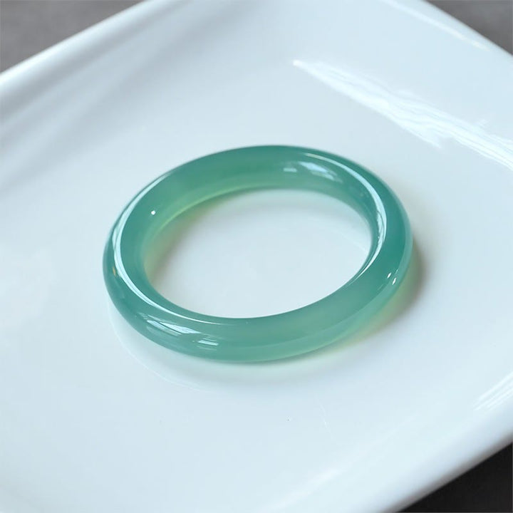 Buddha Stones Natural Green Chalcedony Strength Bangle Bracelet - 54mm - image 0