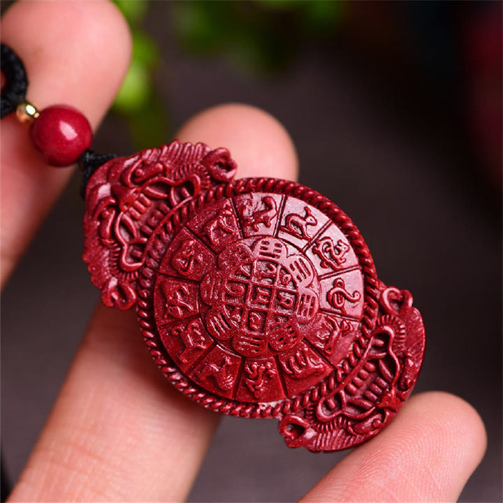 Buddha Stones Laughing Buddha Yin Yang Chinese Zodiac Gourd Natural Cinnabar Blessing Necklace Pendant - image 18