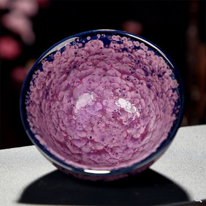 Buddha Stones Colorful Iris Flowers Chinese Jianzhan Kiln Change Porcelain Teacup Tenmoku Kung Fu Tea Cup - image 10