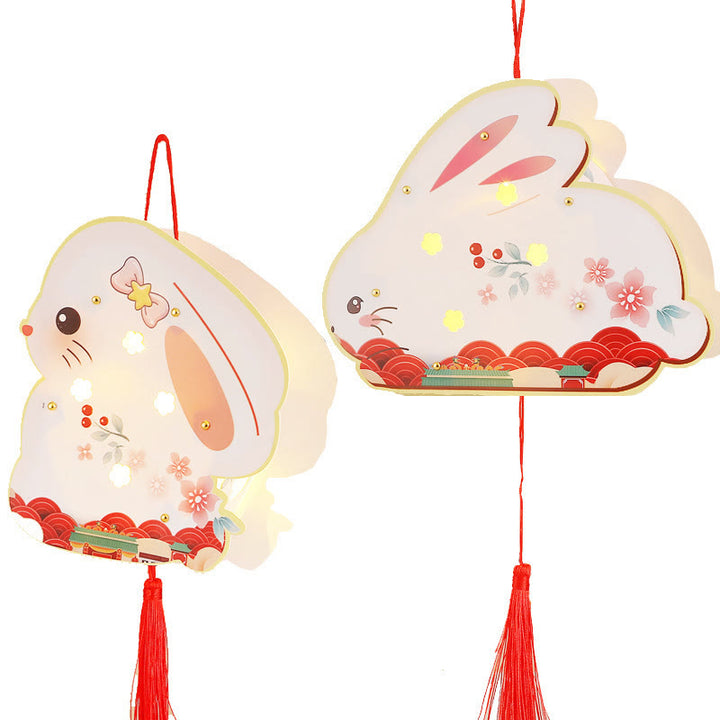 Buddha Stones DIY Good Luck Cute Rabbit Paper Lantern Lamp Mid-Autumn Festival Lantern Decoration - image 8