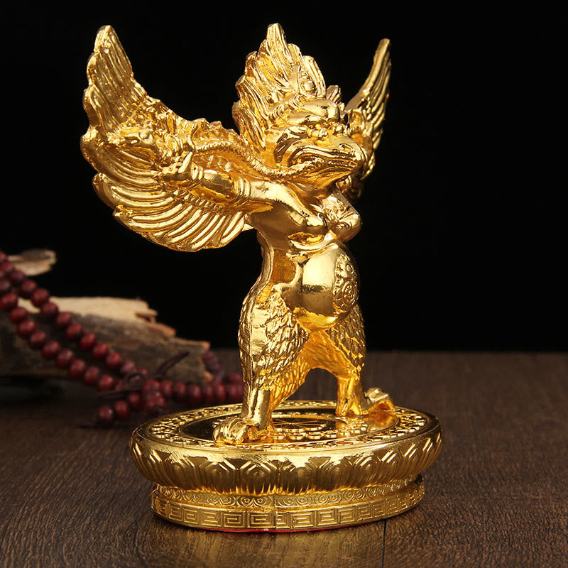 Tibetan Gold Garuda Bird Alloy Protection Home Decoration - image 4