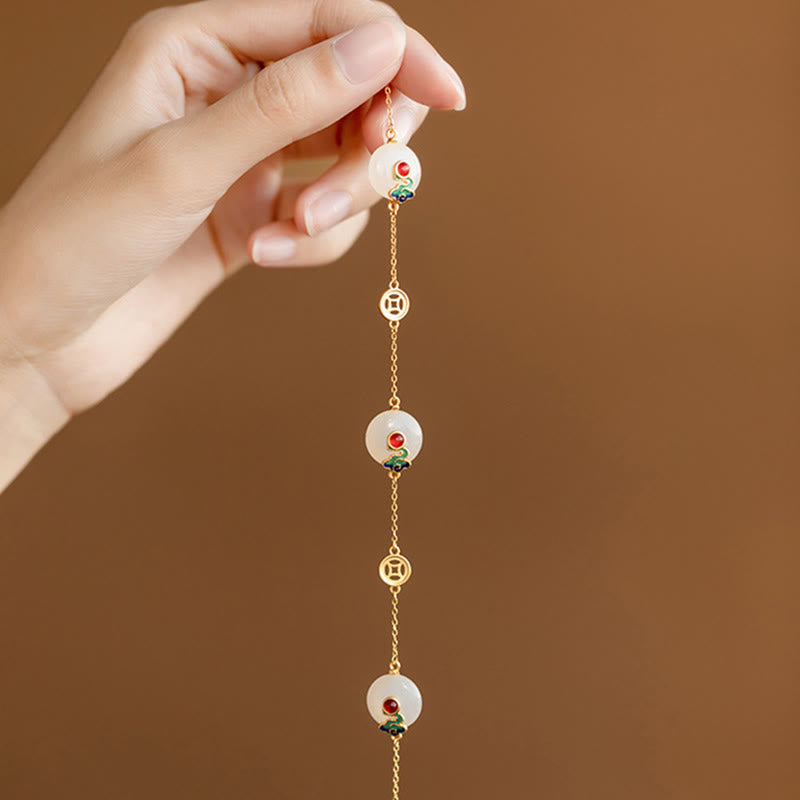 Buddha Stones Auspicious Clouds Jade Pattern Luck Bracelet - image 2