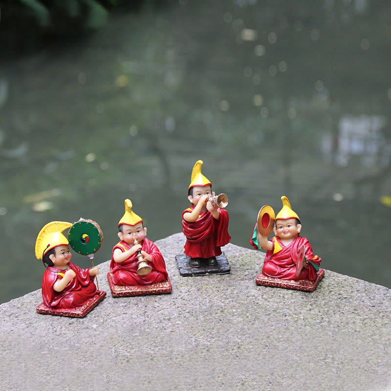 Buddha Stones Hand Painted Tibetan Lama Figures Carved Creative Home Office Car Decoration Ornament - image 16