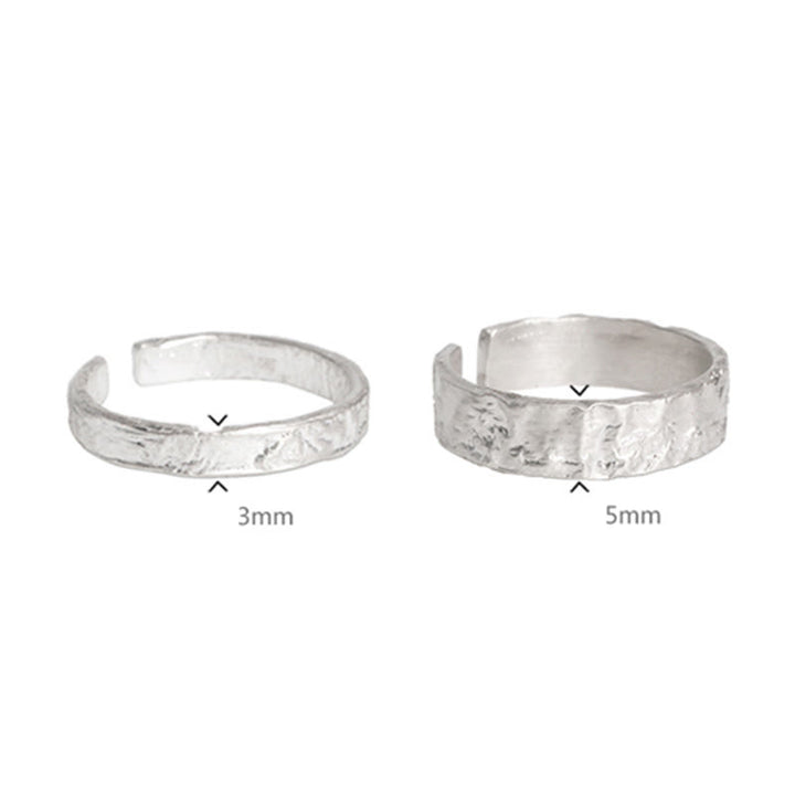 Buddha Stones 925 Sterling Silver Simple Design Blessing Couple Ring - image 14