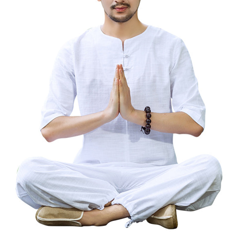 Buddha Stones Meditation Prayer Spiritual Zen Practice Uniform Clothing Men's Set - image 2