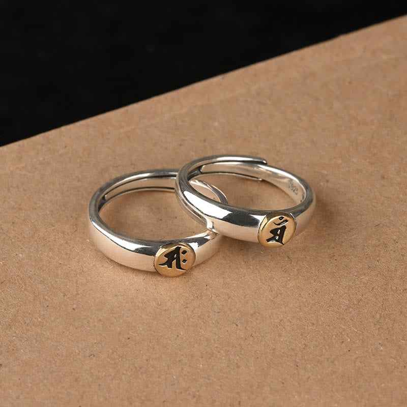 Buddha Stones Tibetan Om Mani Padme Hum Carved Chinese Zodiac Natal Buddha Peace Ring - image 45