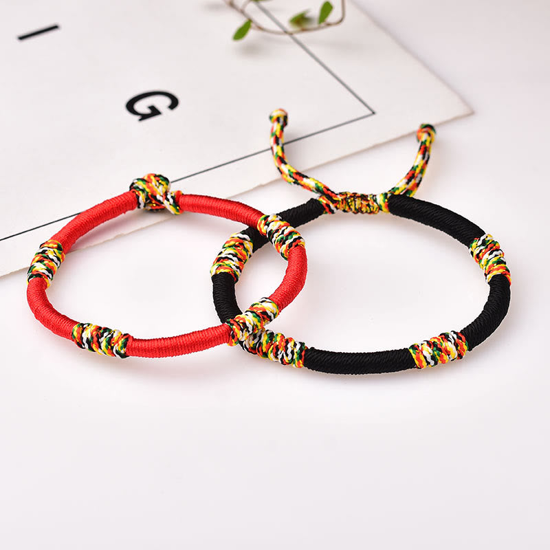 Buddha Stones Tibetan Handmade Colorful King Kong Knot Lucky Protection Braid String Bracelet - image 13