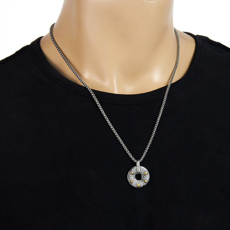 Buddha Stones Tibetan Om Mani Padme Hum Peace Buckle Creativity Necklace Pendant - image 6