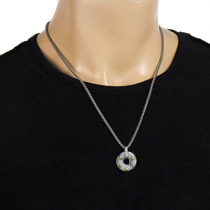Buddha Stones Tibetan Om Mani Padme Hum Peace Buckle Creativity Necklace Pendant - image 6