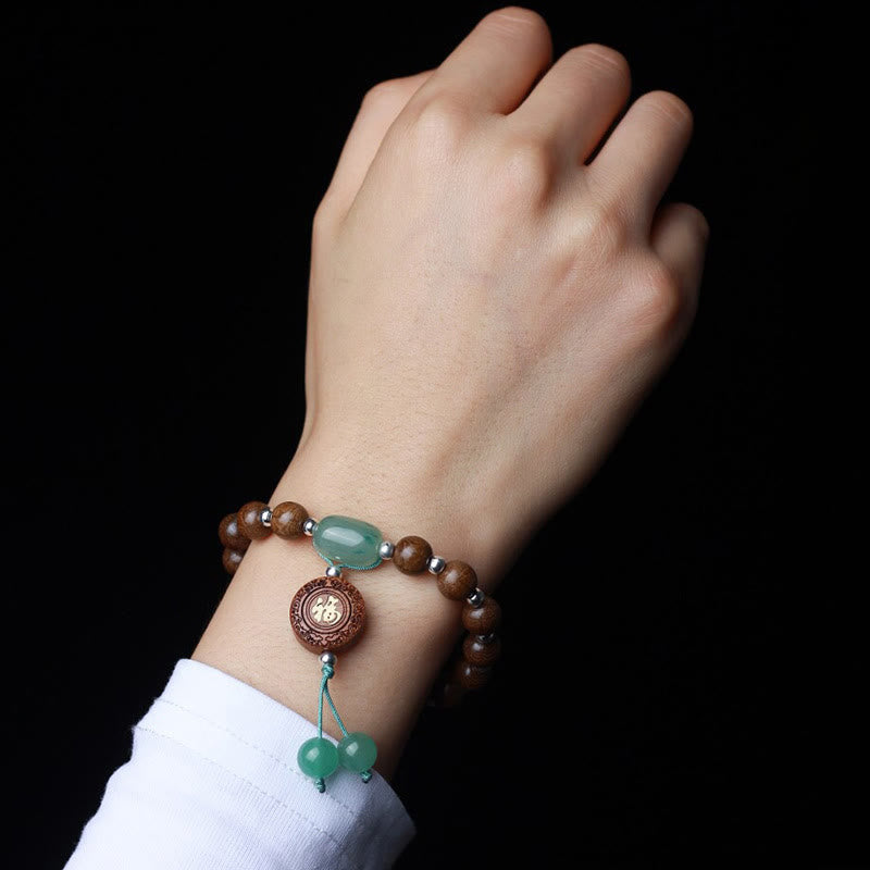 Buddha Stones Abelia Biflora Wood Happiness Protection Bracelet - image 1