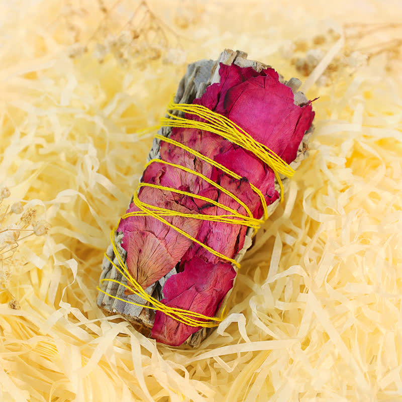 Buddha Stones Red Rose Forget-me-not Colorful Daisy Smudge Stick for Home Cleansing Incense Healing Meditation Smudge Sticks Rituals - image 7