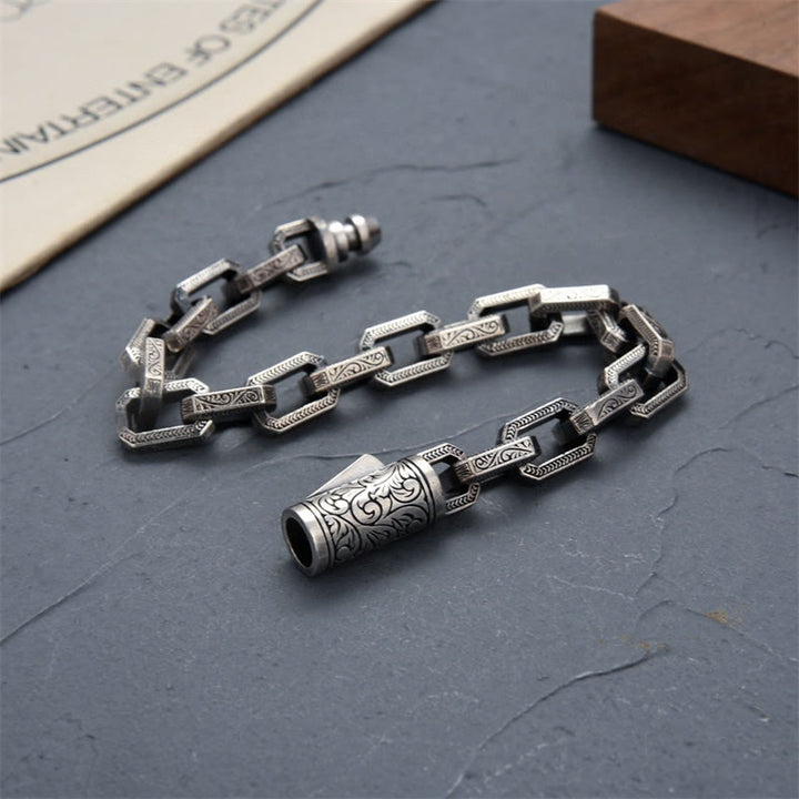 Buddha Stones Vintage Tang Dynasty Flower Design Engraved Luck Energy Bracelet - image 2