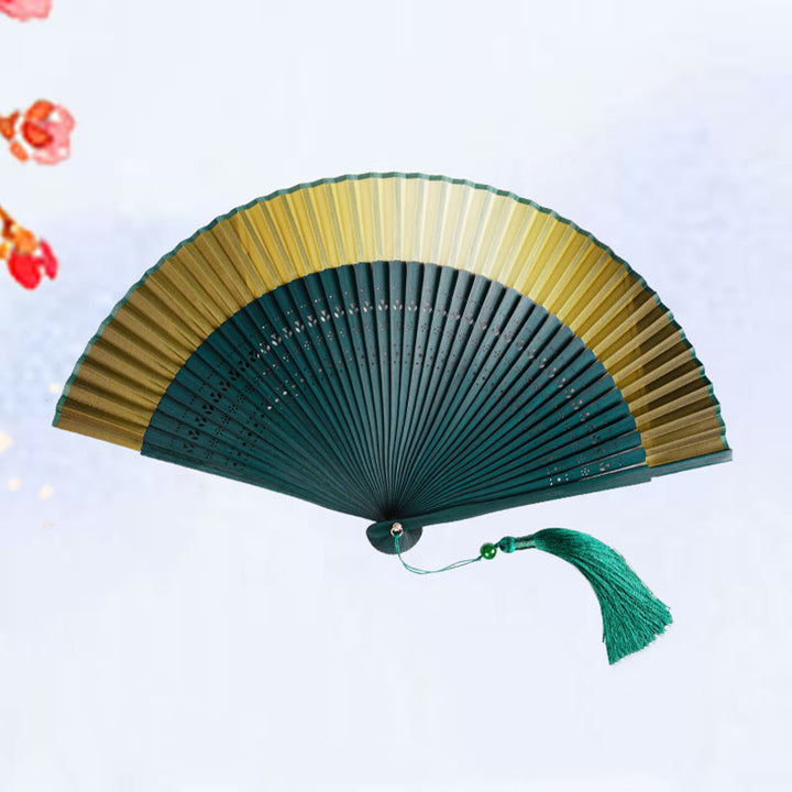 Buddha Stones Gradient Handheld Bamboo Folding Fan - image 7