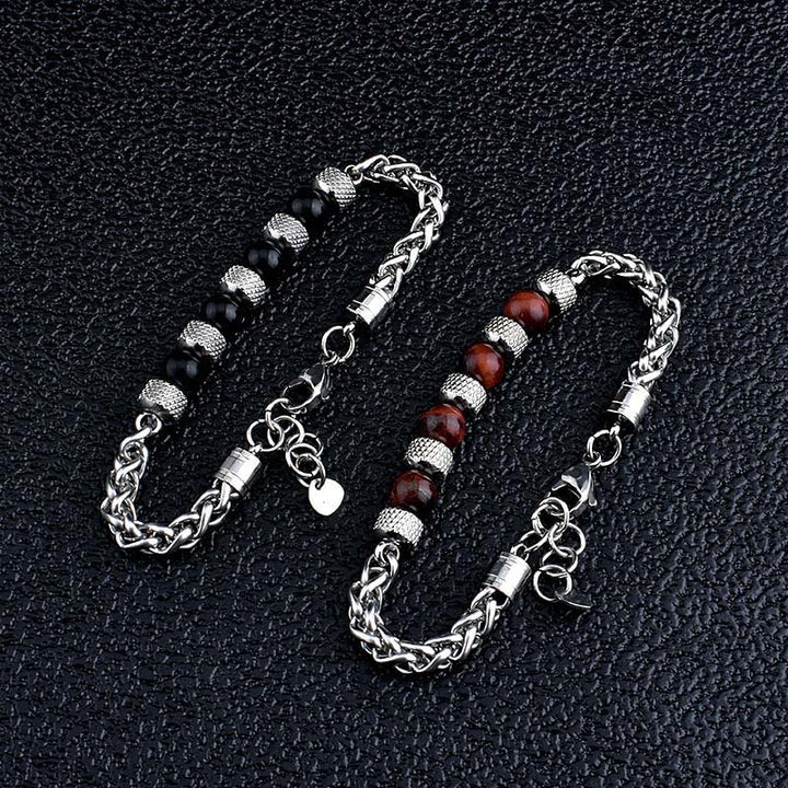 Buddha Stones Black Onyx Tiger Eye Bead Courage Bracelet - image 12