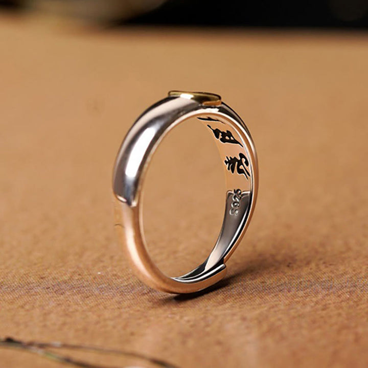 Buddha Stones Tibetan Om Mani Padme Hum Carved Chinese Zodiac Natal Buddha Peace Ring - image 5