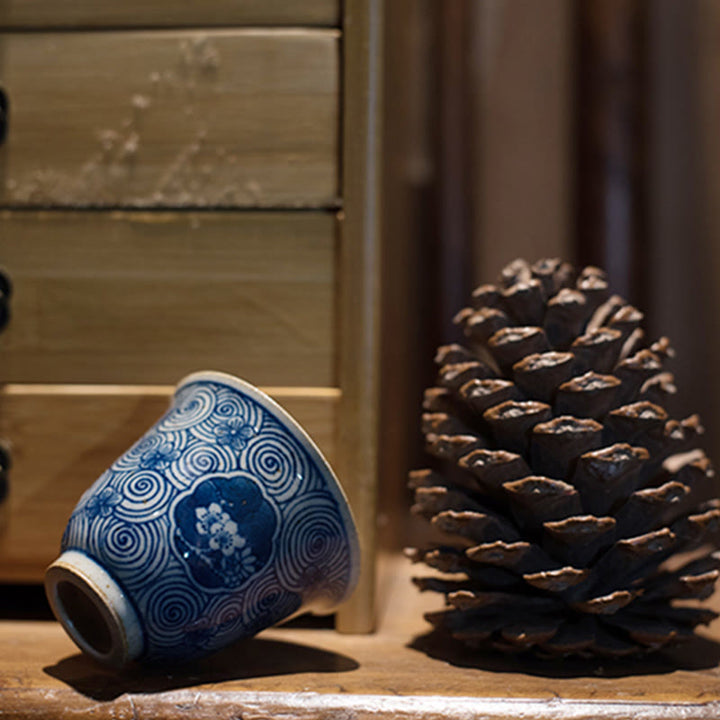 Buddha Stones Jingdezhen Blue and White Porcelain Hand Painted Lotus Plum Blossom Ceramic Teacup Kung Fu Tea Cups - image 6