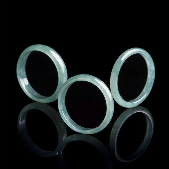 Buddha Stones Natural Jade Prosperity Protection Ring - image 5