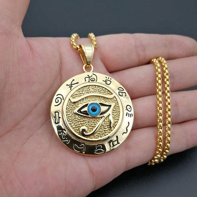 Buddha Stones Eye of Horus Protection Necklace Pendant - image 1