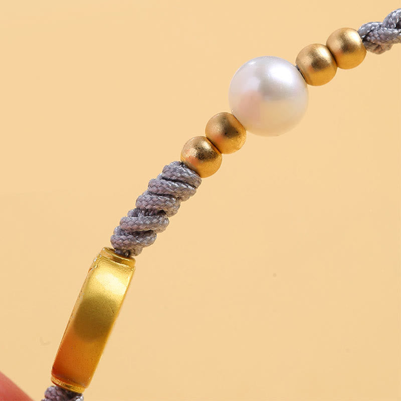 Buddha Stones Copper Coin Fortune Tree Pearl Luck Blue Rope Braided Bracelet - image 23