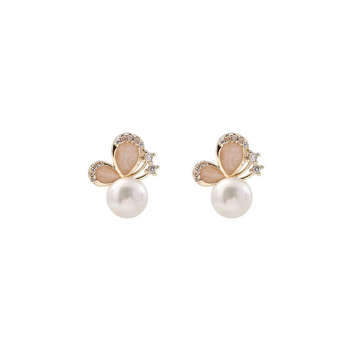 Buddha Stones 18K Gold Pearl Butterfly Love Freedom Stud Earrings - image 10