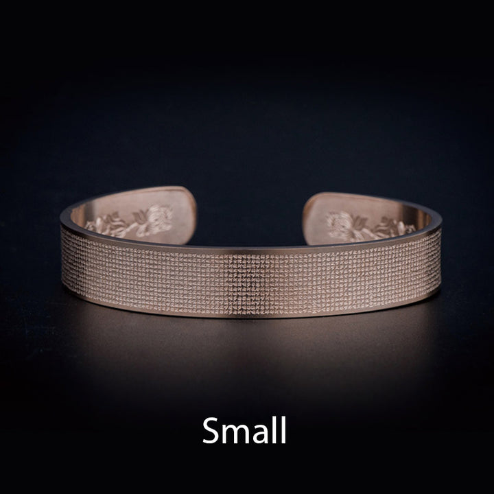 Buddha Stones Shurangama Mantra Engraving Titanium Steel Blessing Bracelet - Peachpuff - Small - image 11