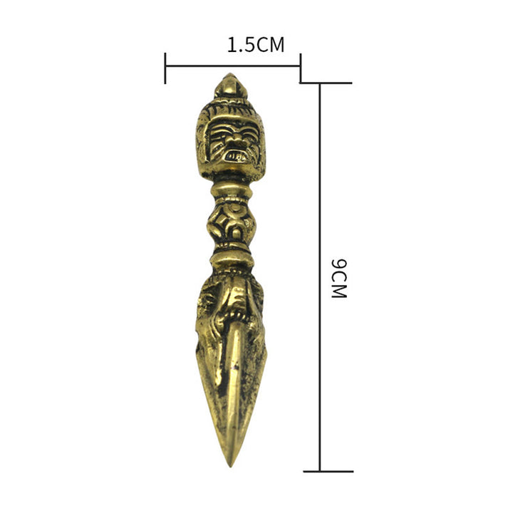 Buddha Stones Handmade Nepal Small Vajra Dorje Engraved Enlightenment Copper Decoration - image 7