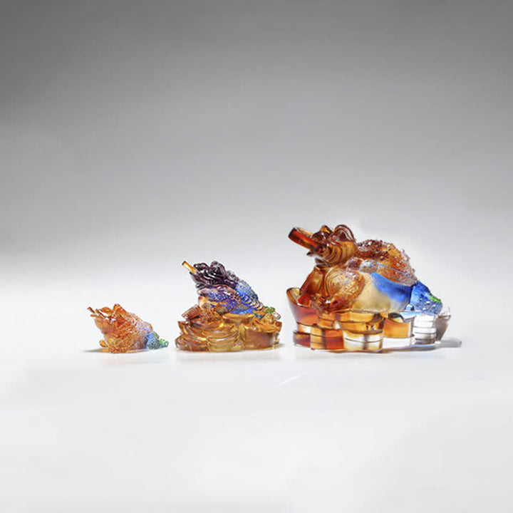 Feng Shui Frog Handmade Liuli Crystal Art Piece Wealth Home Office Decoration - image 18