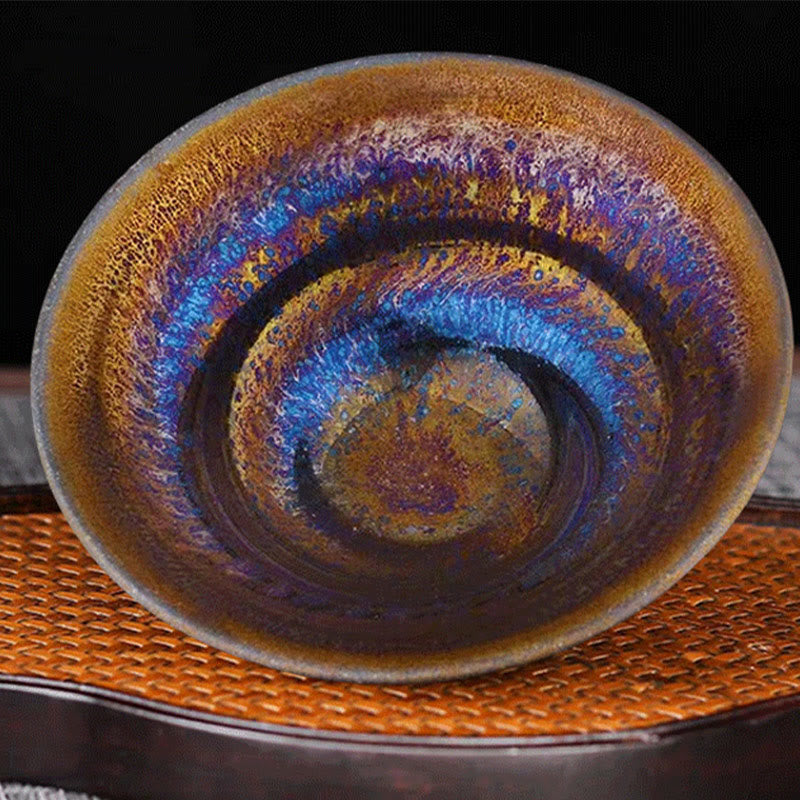 Buddha Stones Chinese Jianzhan Colorful Milky Way Glaze Ceramic Teacup Tenmoku Kung Fu Tea Cup - image 1