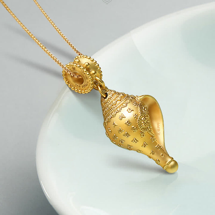 Buddha Stones 999 Sterling Silver Shankha Conch Shell Seashell Lucky Necklace Pendant - image 6