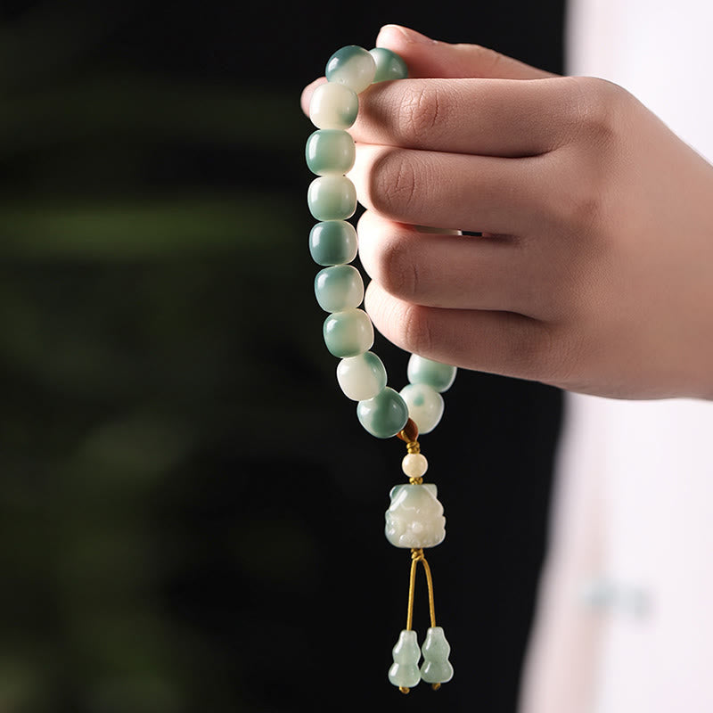 Buddha Stones Gradient Bodhi Seed Nine Tailed Fox Cat Paw Claw Pine Cone Peace Bracelet - image 9