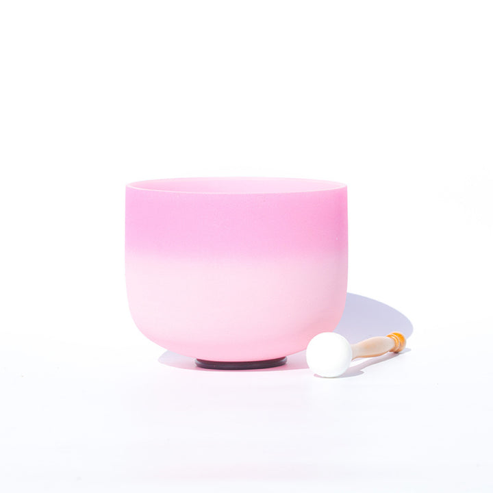 Tibetan Crystal Sound Bowl Candy Color Handcrafted for Yoga and Mindfulness Meditation Singing Bowl - 8 IN (20.3CM) Pink - image 5