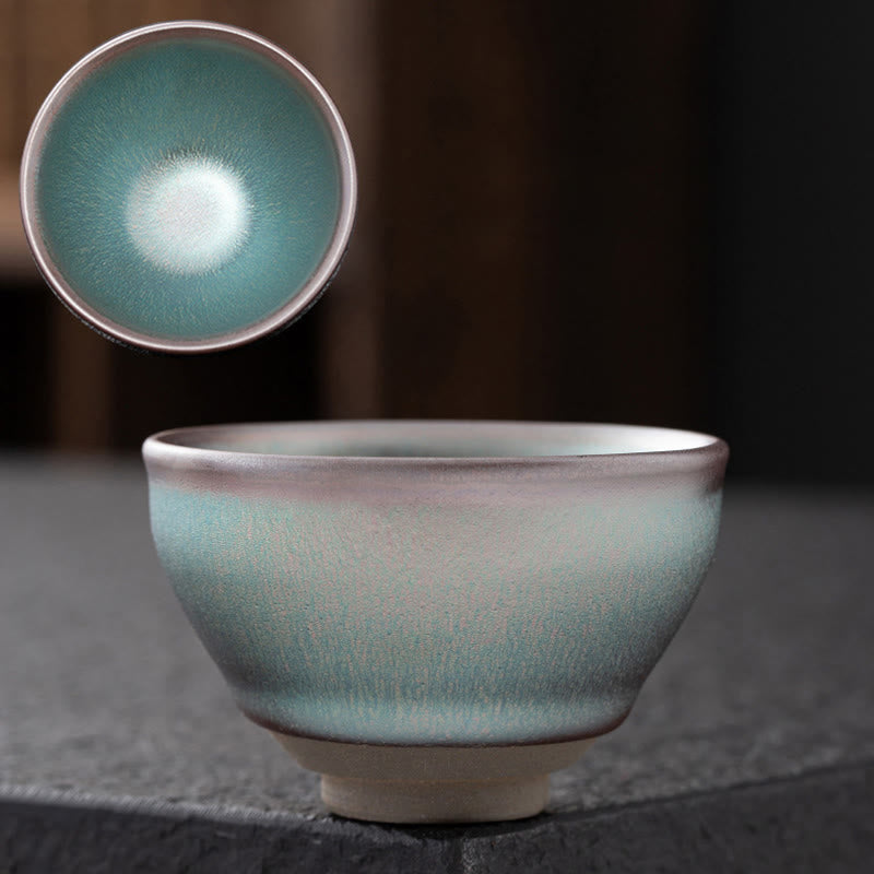 Buddha Stones Vintage Pink Colorful Chinese Jianzhan Kiln Change Ceramic Teacup Kung Fu Tea Cup Bowl - image 1