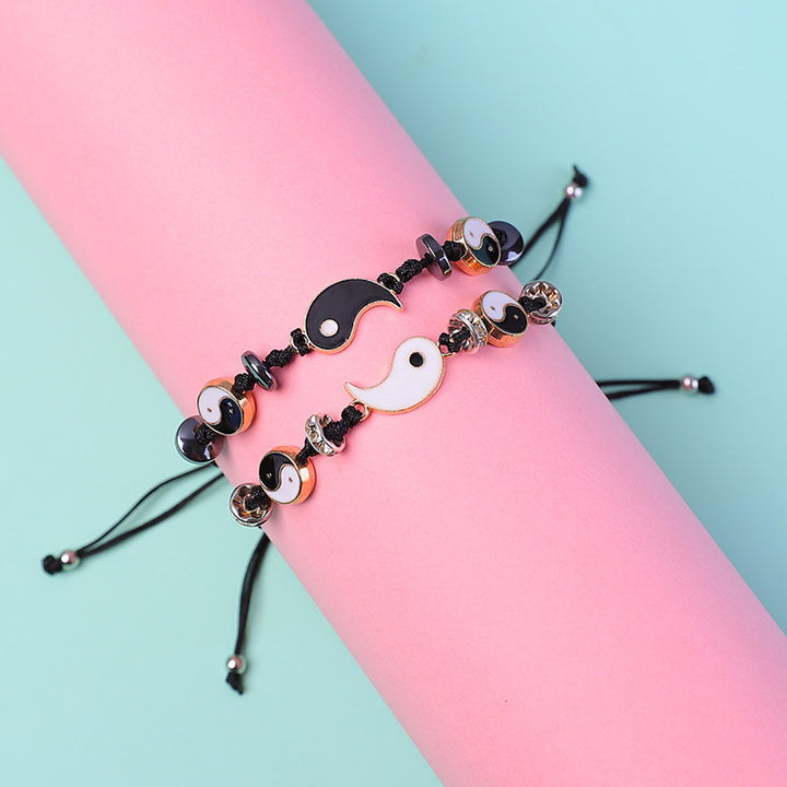 Buddha Stones 2pcs Yin Yang Hematite Couple Bracelet - image 22