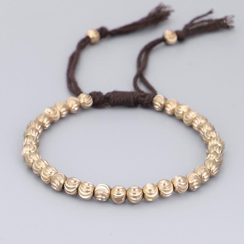 Buddha Stones Tibetan Handmade Copper Bead Luck String Bracelet - Brown(Wrist Circumference 14-26cm) - image 8