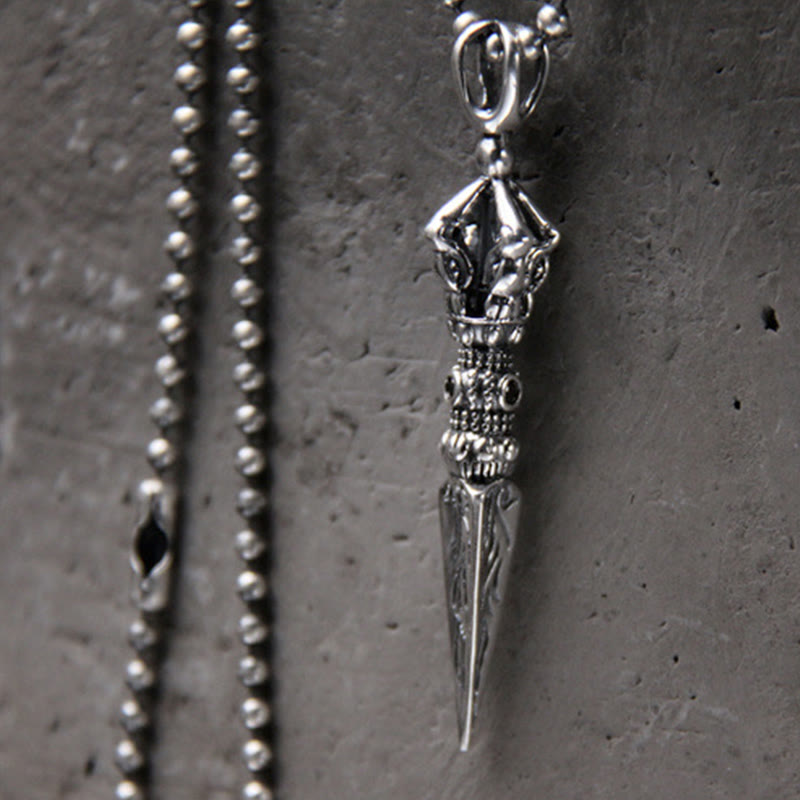 Buddha Stones 925 Sterling Silver Dorje Vajra Enlightenment Necklace Chain Pendant - image 2