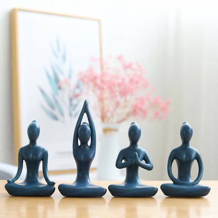 Abstract Yoga Meditation Exercise Ceramics Spiritual Figurine Sculpture Decoration - image 1