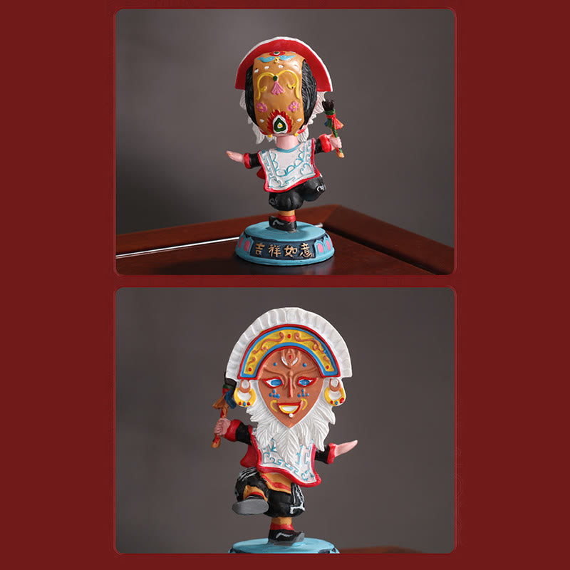 Buddha Stones Tibetan Opera Face Mask Puppet Home Office Car Decoration Ornament - image 17