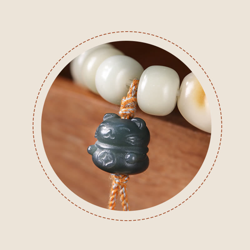 Buddha Stones Lucky Cat Bodhi Seed Cat Paw Peace Bracelet - image 7