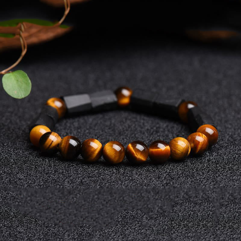 Buddha Stones Natural Black Tourmaline Tiger Eye Positive Bracelet - image 4