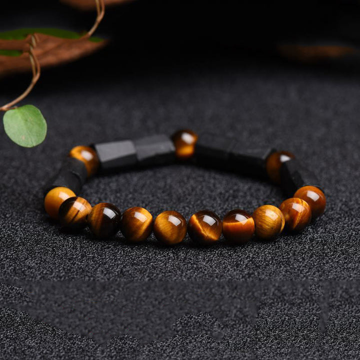 Buddha Stones Natural Black Tourmaline Tiger Eye Positive Bracelet - image 4