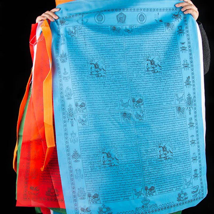Buddha Stones Tibetan 5 Colors Windhorse Happiness Auspicious Outdoor Prayer Flag - image 10