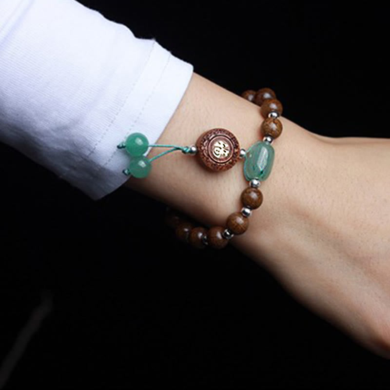 Buddha Stones Abelia Biflora Wood Happiness Protection Bracelet - image 4