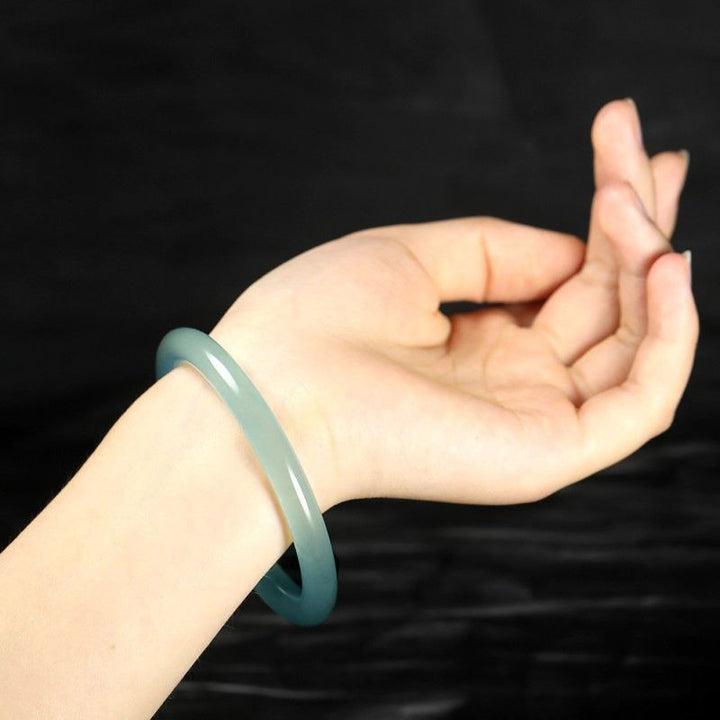 Buddha Stones Natural Jade Healing Blessing Bangle Bracelet - image 2