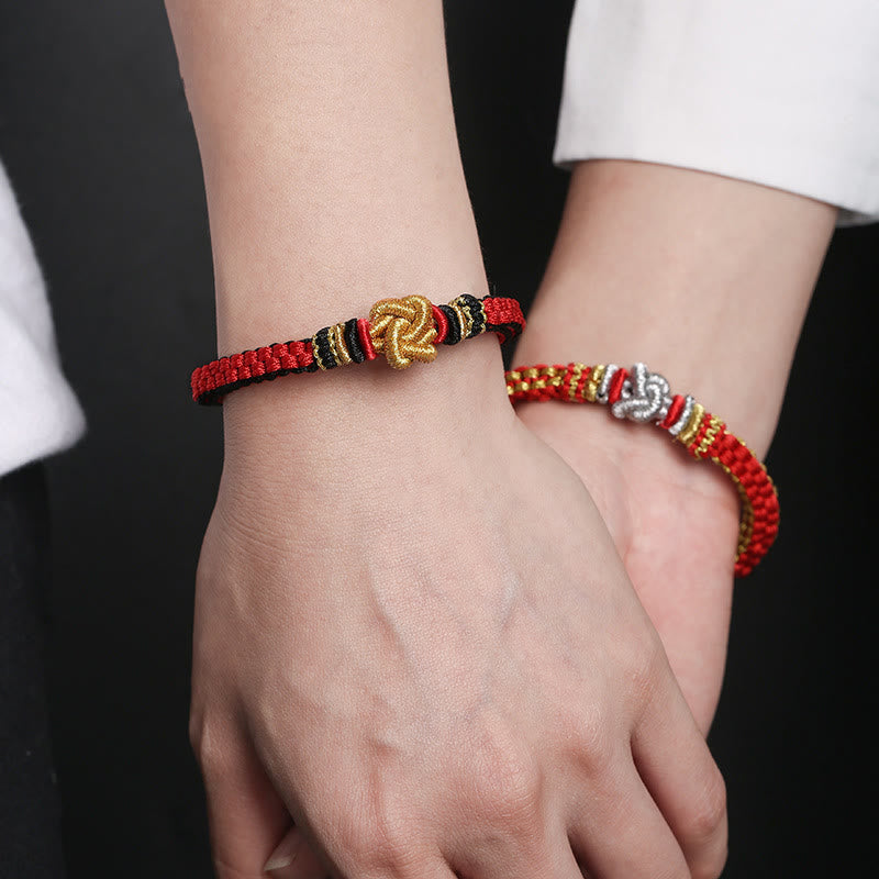Buddha Stones Colorful Rope True Love Knot Luck Handmade Bracelet - image 4