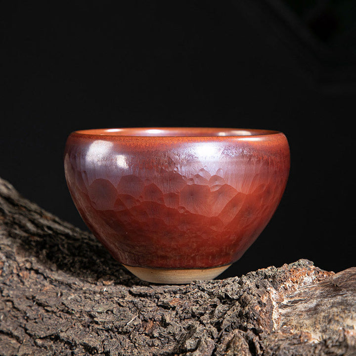 Buddha Stones Handmade Chinese Jianzhan Lotus Design Ceramic Teacup Kung Fu Tea Cup - Small 9cm*5.5cm*150ml - image 8