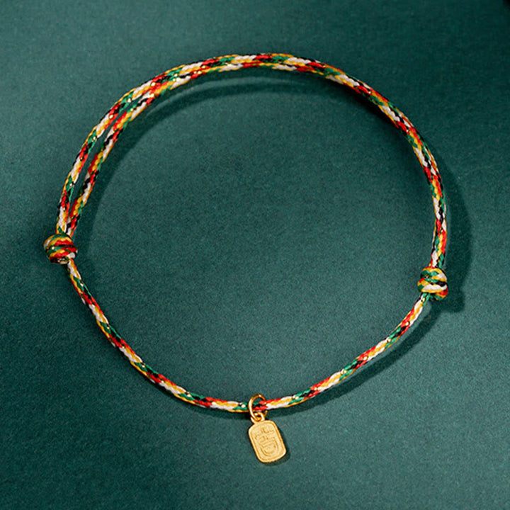 Buddha Stones Auspicious Fu Character Peace And Joy Luck Handmade Multicolored Child Adult Bracelet - image 2