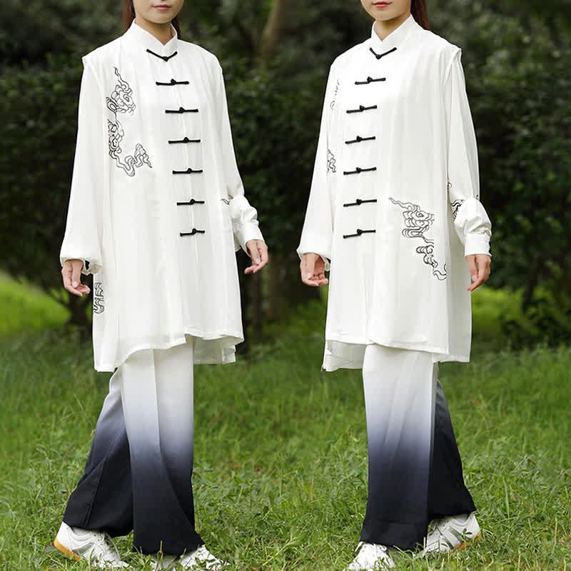 Buddha Stones Auspicious Clouds Gradient Meditation Prayer Spiritual Zen Tai Chi Qigong Practice Women's Clothing Set - image 8