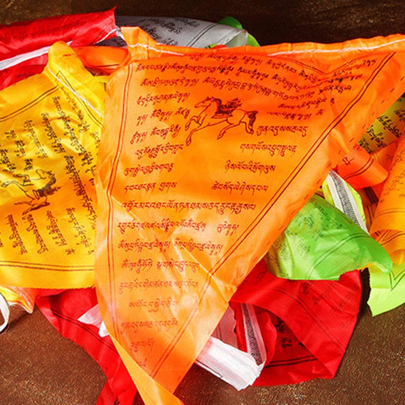 Tibetan Blessing Outdoor 25 Pcs Triangle Prayer Flag Decoration - image 15